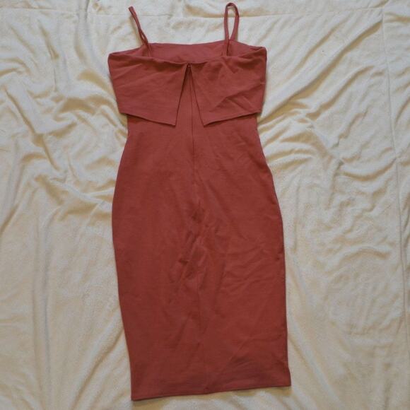 MaiTai Coral Bodycon Midi Dress | Size 4 - Picture 3 of 4